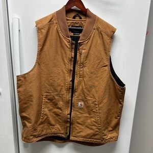 Carhartt Tan/Brown Canvas Work Vest